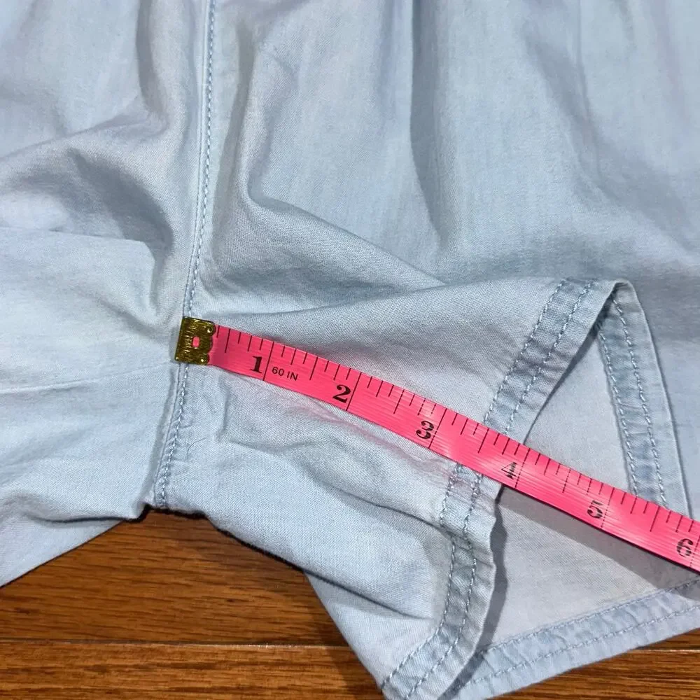 NWT Gap Kids Girls Chambray Light Blue Cotton Pull On Easy Shorts Size XXL 14/16